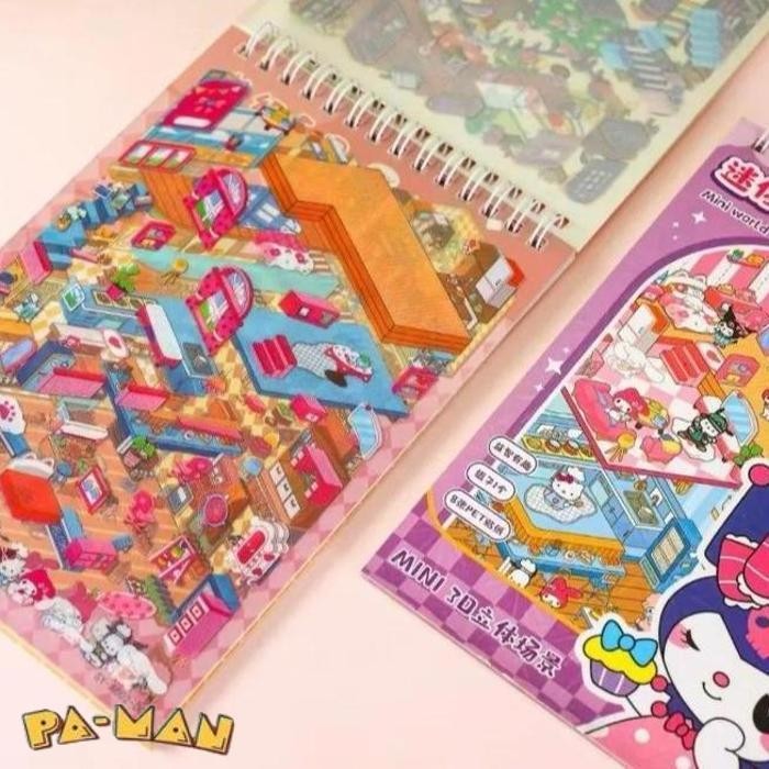 

NEW STICKER SCENE (8IN1) 3D STICKER SCENE DECORATION SATISFYING STICKER SANRIO STIKER SCENE CAPYBARA LANDSCAPING BOOK