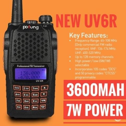 HT Handy Talky Pofung UV-6R Uv 6R Radio Walkie Talkie