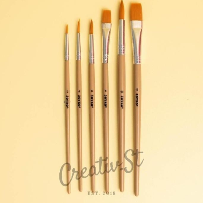 

Terlaris !!! Joyko Kuas Lukis Set Br-5 (6 Pcs Kuas) Art Brush Set
