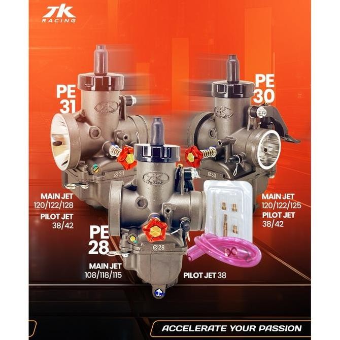 Karburator Tk Racing Pe 24 / Pe 26 / Pe 28 / Pe 30 / Pe 31 - Original@ - Asli