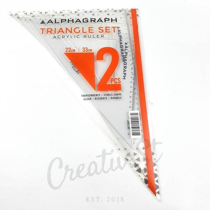 

Segera Miliki !!! Alphagraph Penggaris Triangle Set Acrylic Ruler 22 Cm / 33Cm 2 Pcs