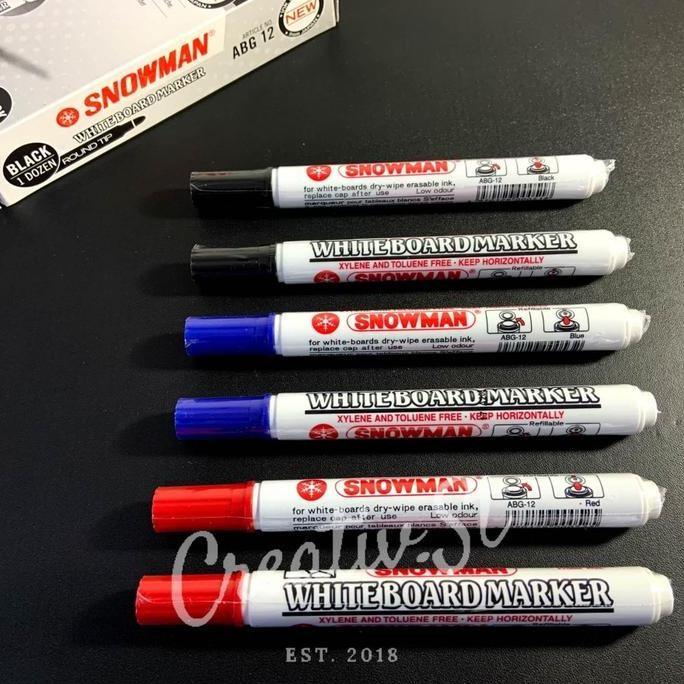 

New Collection !!! Snowman Spidol Whiteboard White Board Marker Alcohol Based Abg-12