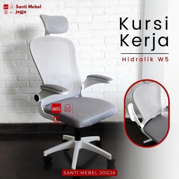 Kursi Kerja Kursi Kantor Hidrolik W5 Grey Co
