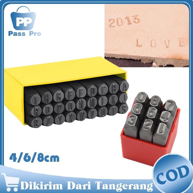 

36Pcs Paket Alat Ketok Huruf Dan Angka Nomor 0-9 Letter A-Z Letter Punch Set Ukuran 4Mm Steel Stamp