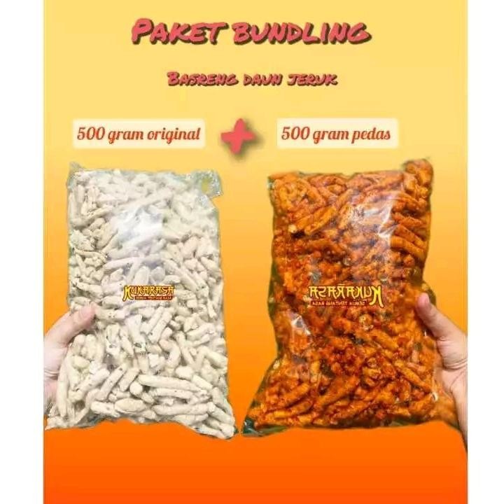 

TERLARIS kukarasa snack - PAKET HEMAT 500gram basreng pedas + 0riginal 500 gram Siap kirim