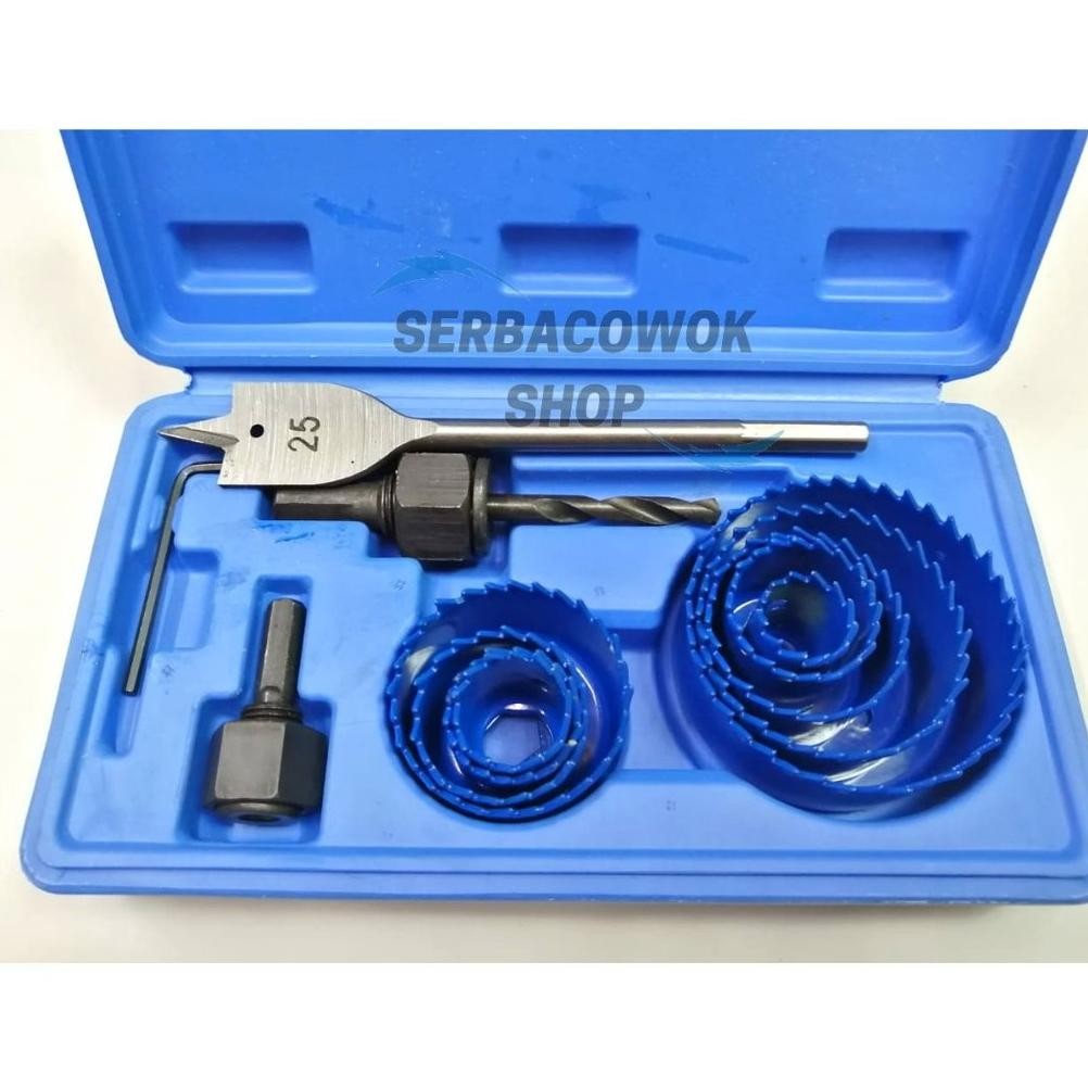 HoleSaw Kit Hole Saw Set 13 Pcs Mata Bor Pelubang Kayu PVC  Berkualitas