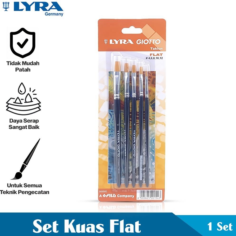 

NEW!!! Lyra Sikat / Kuas Kotak 1 Set Taklon Flat Brush Peralatan Gambar Lyr-569900
