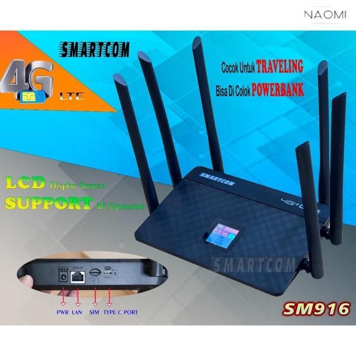 Baru Smartcom ~ Wifi Wireless Router Sim Card 4G Lte Smartcom Sm-916 With Lcd 300Mbps