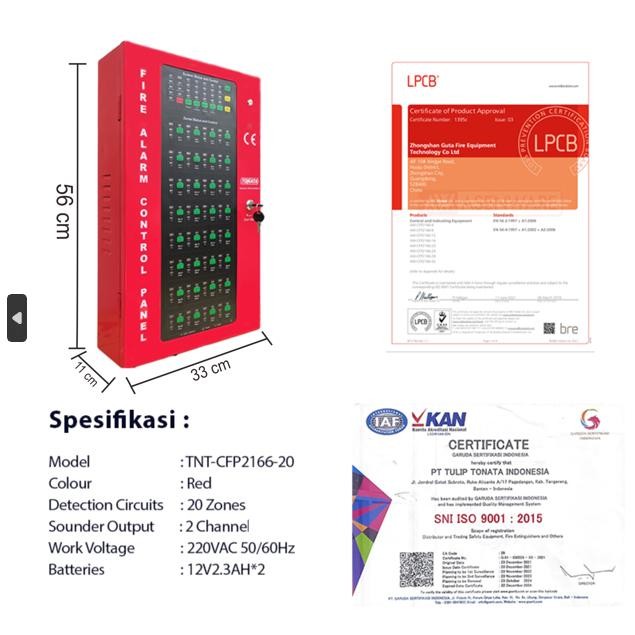 Fire Alarm Control Panel 20 Zone Aseanware Tonata / Mcfa Conventional Asw