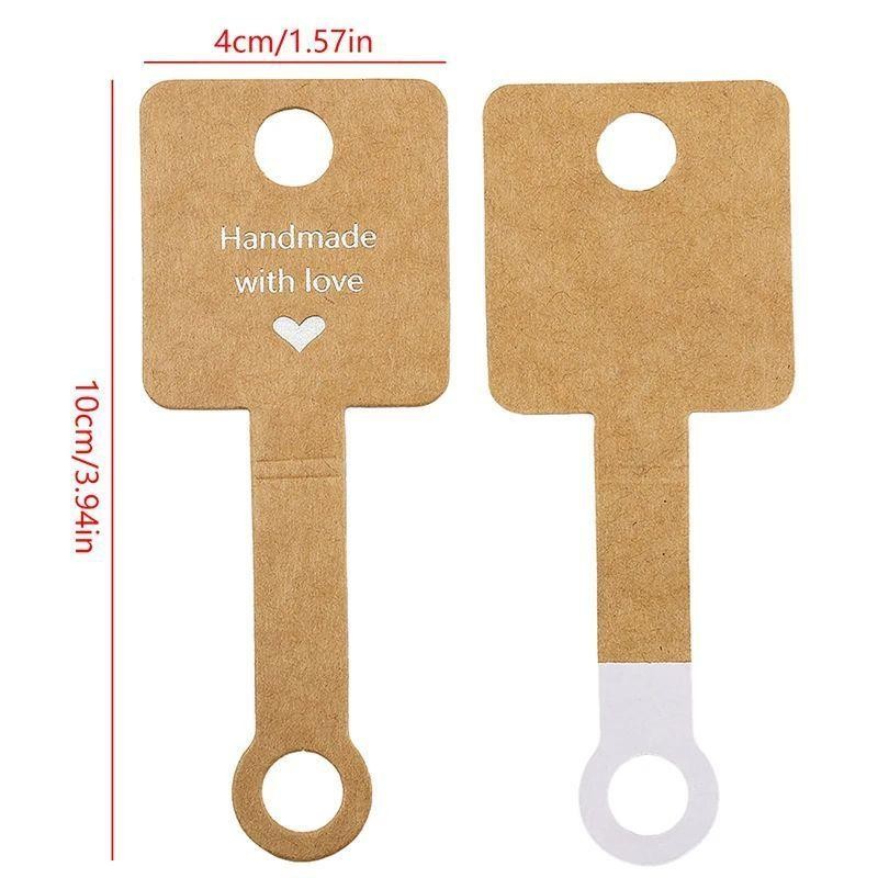 

100Pcs Hang Tag Label Aksesoris Tag Label Gantung Perhiasan Aksesoris Label Gelang Persegi