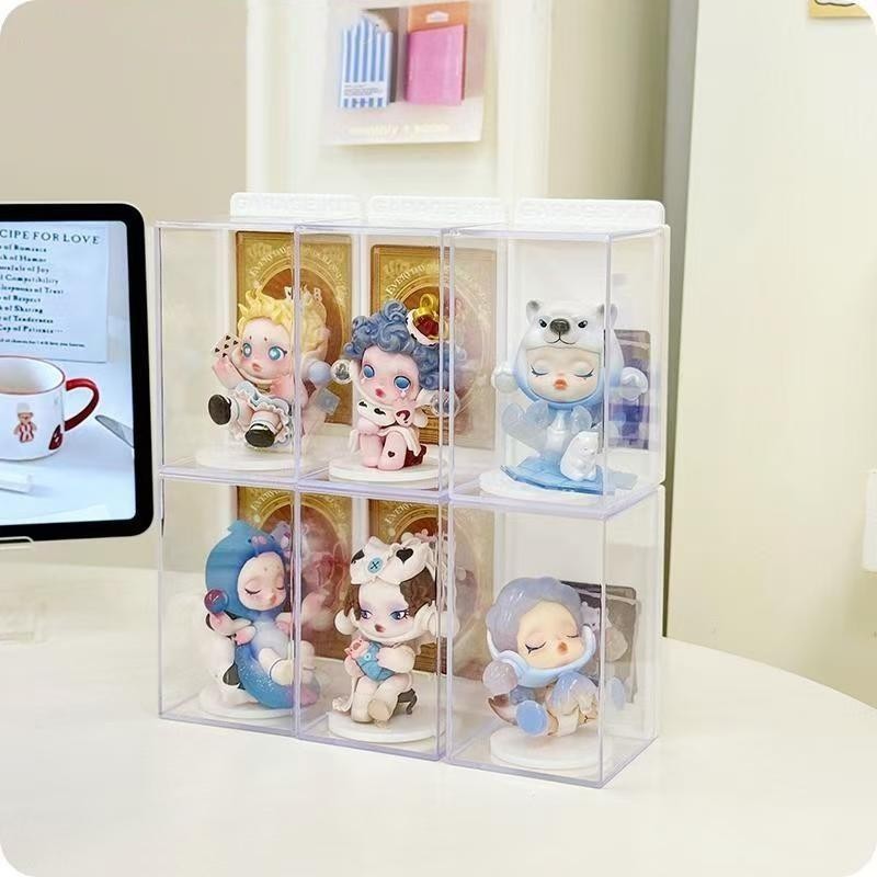 6Pcs/Set Kotak Digital Mini Rak Pajangan Lemari Pajangan Akrilik Individu Mini Kotak Gantung Kotak B