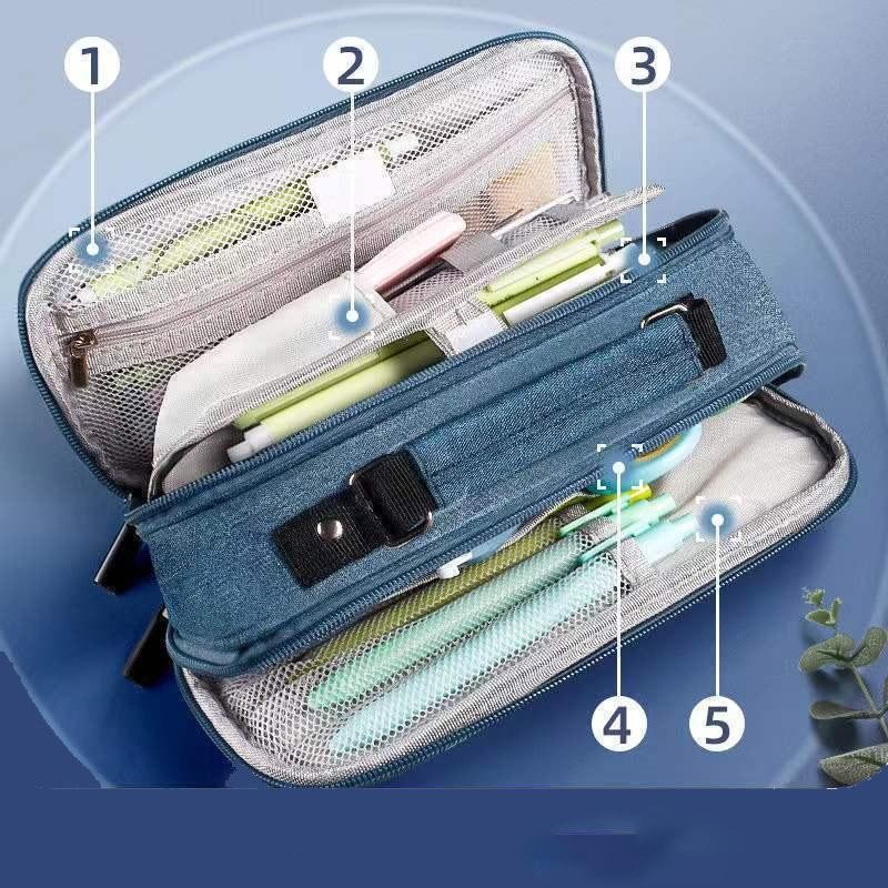 

Tempat Pensil Ritsleting Kapasitas Besar Kotak Pencil Case Large Capacity Kantong Pensil Kapasitas Besar Perlengkapan Multifunction Double Layer Pen Bag Tas Pensil Kantong Pen