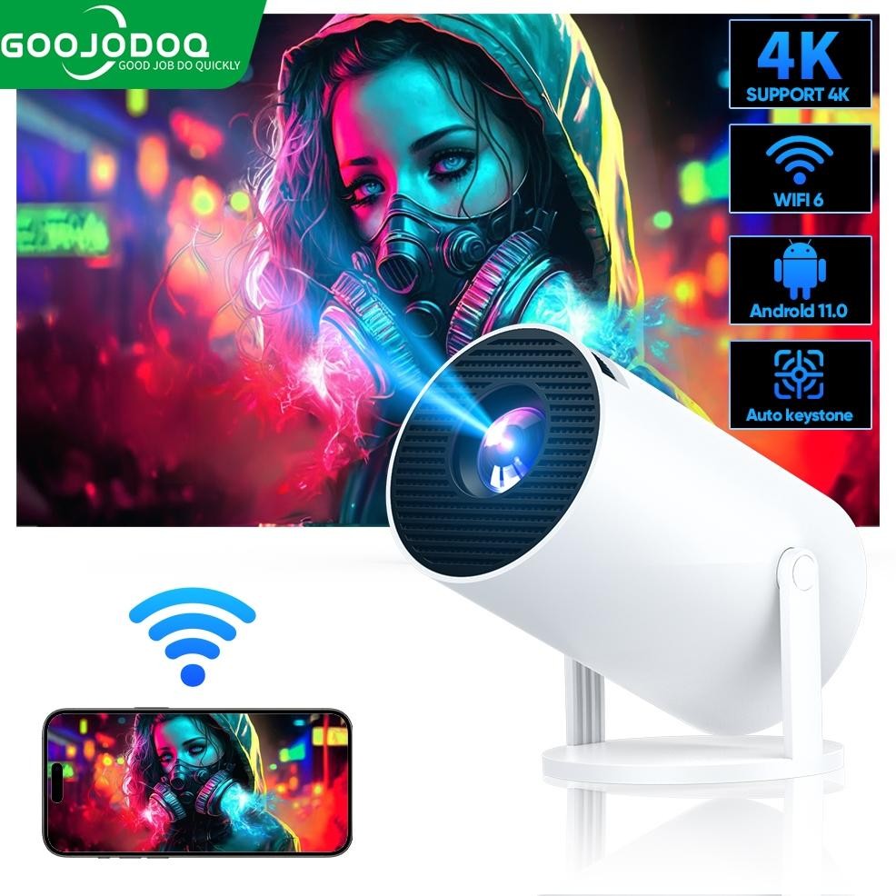 Goojodoq Proyektor Android 4K Wifi Bluetooth / Projector Android Mini / Proyektor Murah / Proyektor 
