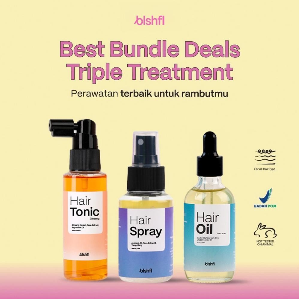 BEST SELLER BLSHFL TRIPLE TREATMENT (HAIR TONIC, HAIR OIL & HAIR SPRAY)