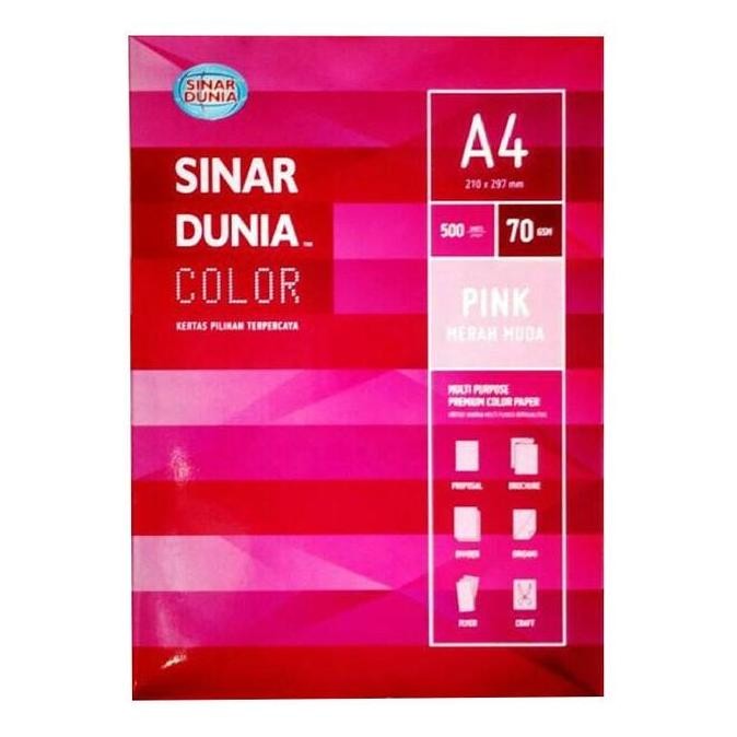 

Spot Barang !!! Sinar Dunia Kertas Hvs Warna A4 F4 1 Rim 500 Lembar