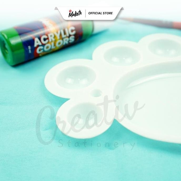

Promo !!! Maketh Palet Lukis Putih Doff Painting Palette Plastic White Pl-Pls-1 16 X 10 Cm