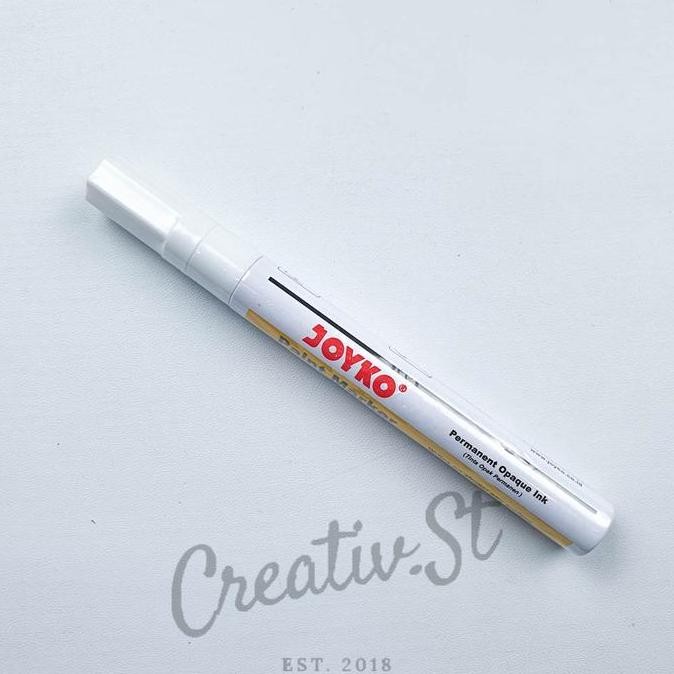 

New Collection !!! Joyko Spidol Putih Perak Emas Ptm-37 Paint Marker Spidol Cat Permanen White Round Tip