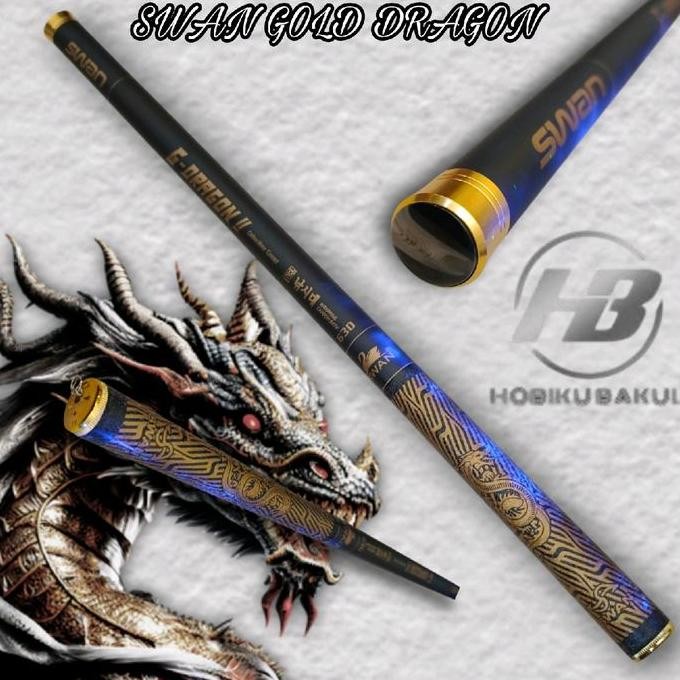 * Joran Tegek Carbon Batik Korea Gold Dragon Vol 2 360 Super Kuat Action Medium Pancing - Stik *