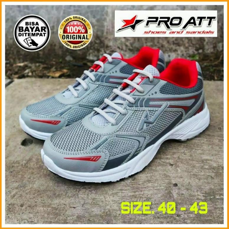 Pro Att Mc 2 Sepatu Olahraga Lari Sport Pria Lelaki Laki Asli Original Abu Merah Biru Size 39 - 43 B