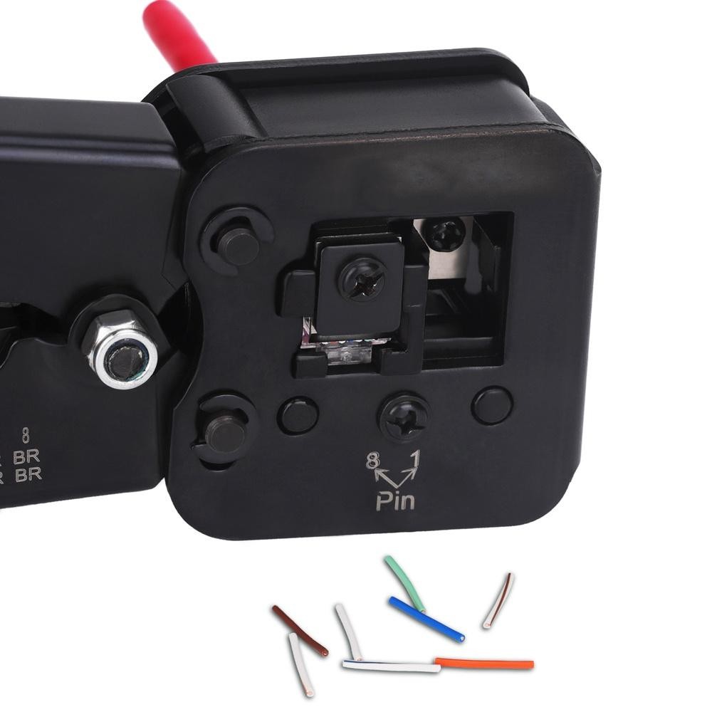 Coofari Rj45 Crimp Tool Pass Melalui Cat5 Cat5E Cat5E Cat6 Crimper Cutter Stripper Untuk Rj45 Rj12 R