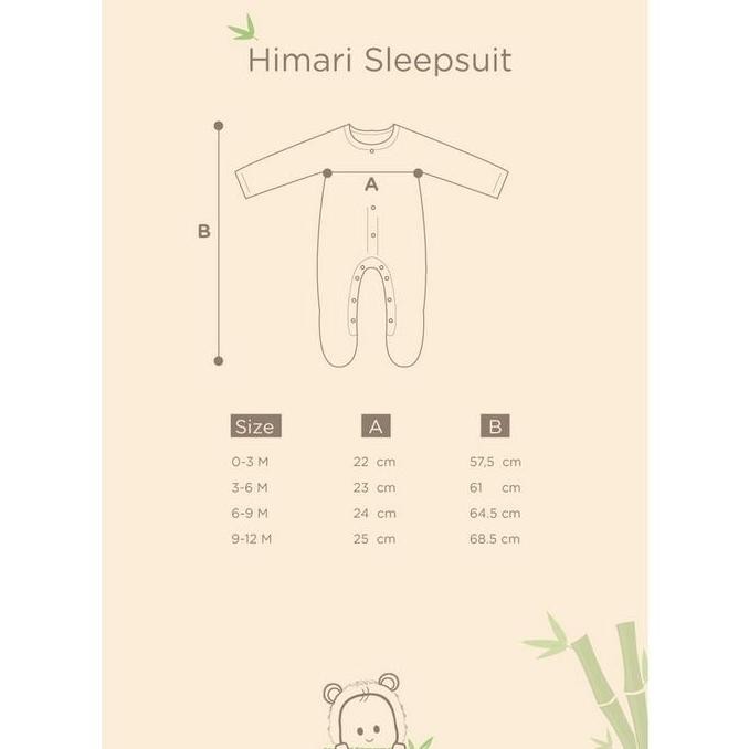 Grosir Bamboo And Bub - Himari Sleepsuit Baju Tidur Piyama Pajamas Anak Bayi