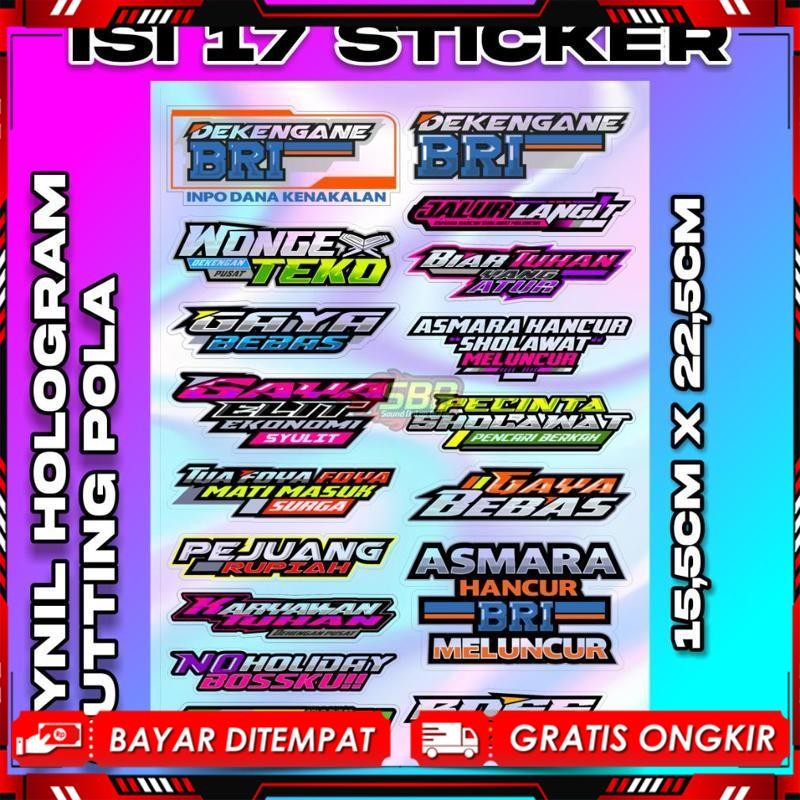 

[Bisa Cod] Viral Stiker Vynil Hologram Sabilu Taubah Anti Air | Dekengan Pusat St Isi 17 Stiker | Katun Cotton Combed 30S Premium Fashion Distro