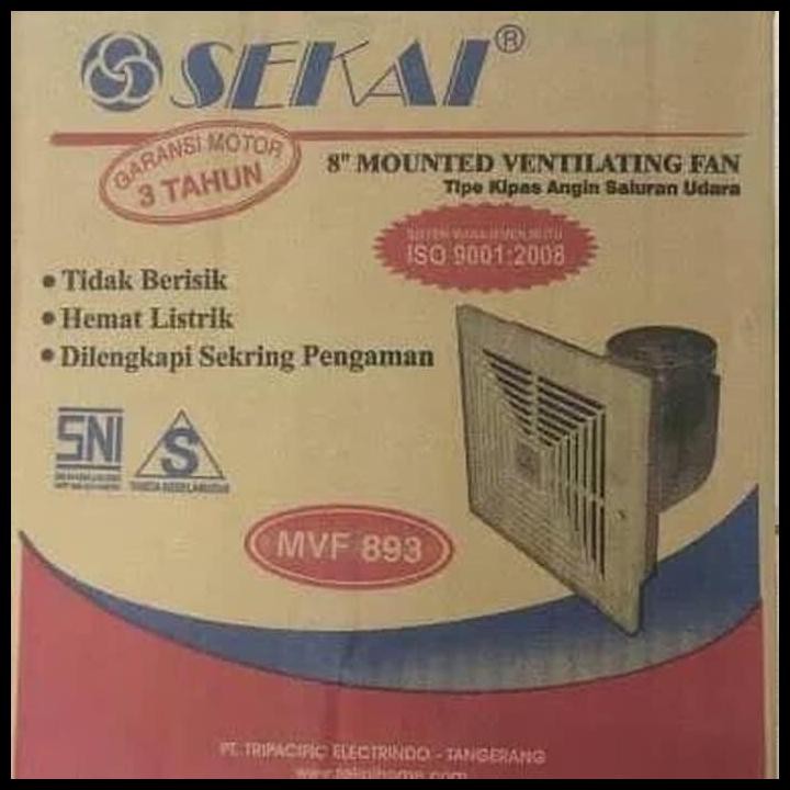Terlaris Sekai Exhaust Ventilating Fan Mvf-893 8Inch Xhaust Fan Ceiling 8 Good Quality