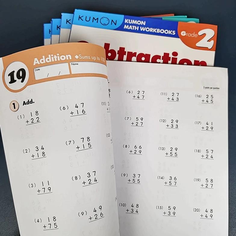 Kumon Calculation Math Workbooks English Book Math Problems Exercises Teaching Books G1-g4 For Age 6