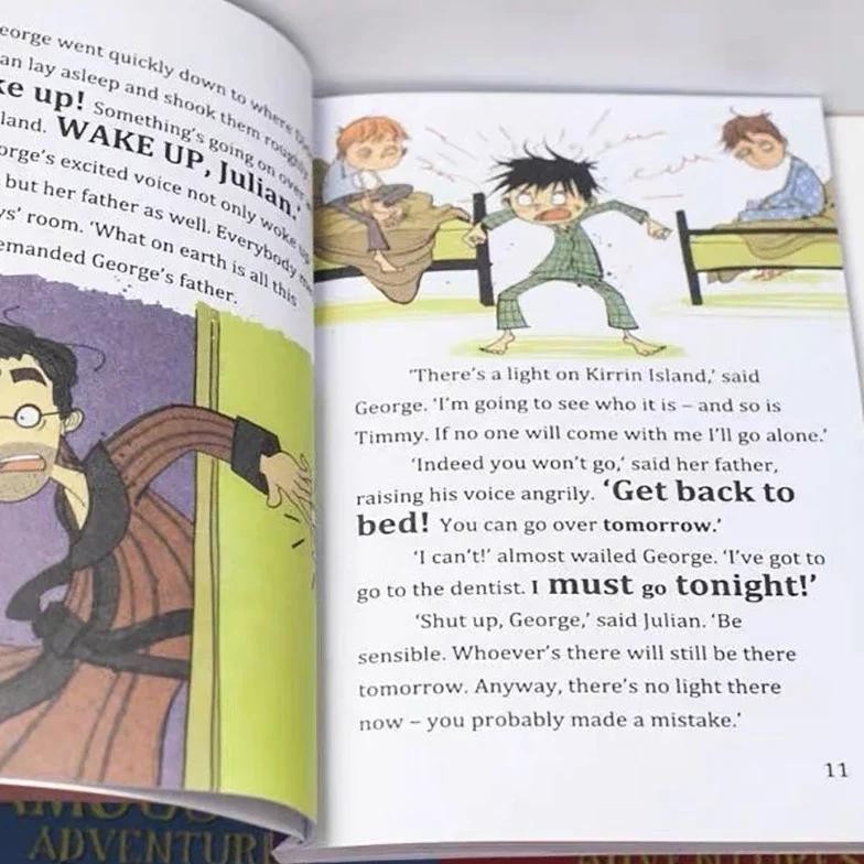 9 Books/Set Enid Blyton The Famous Five Adventures Collection Children English Picture Book Detectiv