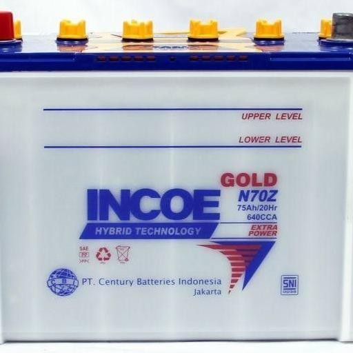 ready aki/accu mobil n70z incoe gold (75ah) untuk l300, phanter . dll