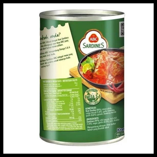 

ABC SARDEN SARDINES SAUS CABAI CABE 155 GRAM