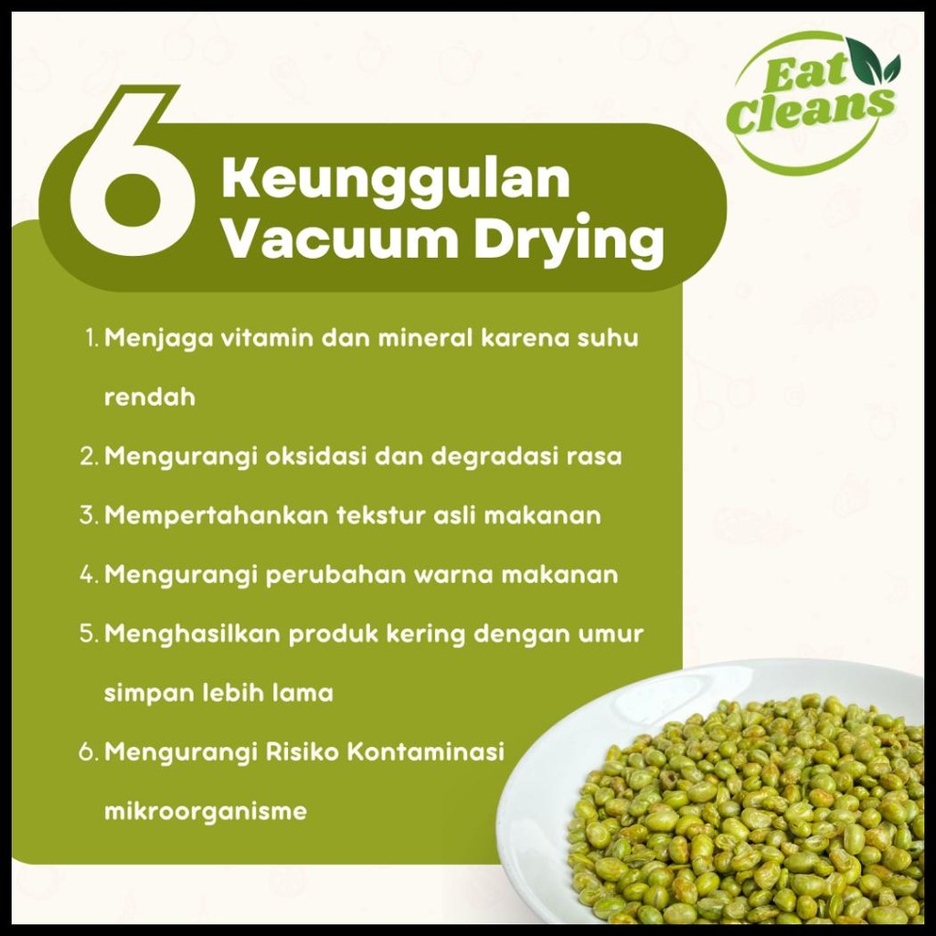 

SNACK KERIPIK EDAMAME KRISPI - SNACK SEHAT EDAMAME CRISPY - KRIUK DAN RENYAH VACUUM FRYING - KRIPIK BUAH DAN SAYUR SEHAT - CAMILAN EDAMAME - MAKANAN DIET SEHAT - SNACK VEGETARIAN - SNACK VEGAN HALAL