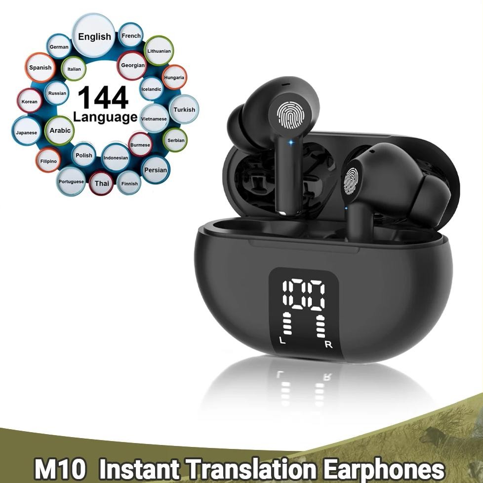 

M10 Translation earphones 144 Languages Instant Translated Smart Voice Translator Wireless Bluetooth Travel Translator headset