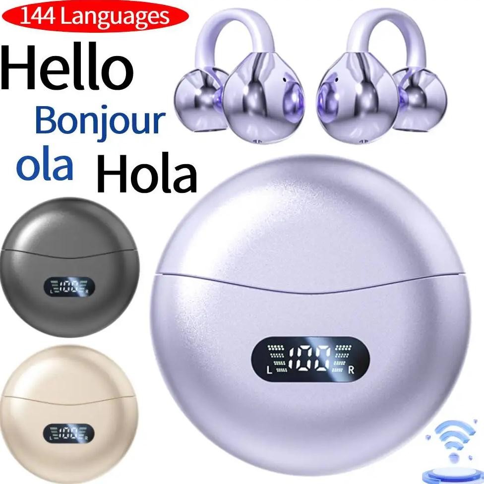

144 Languages Intelligent AI Translator Earbuds Real Time Translation Earphones Noise Cancelling Wireless Bluetooth Headphones
