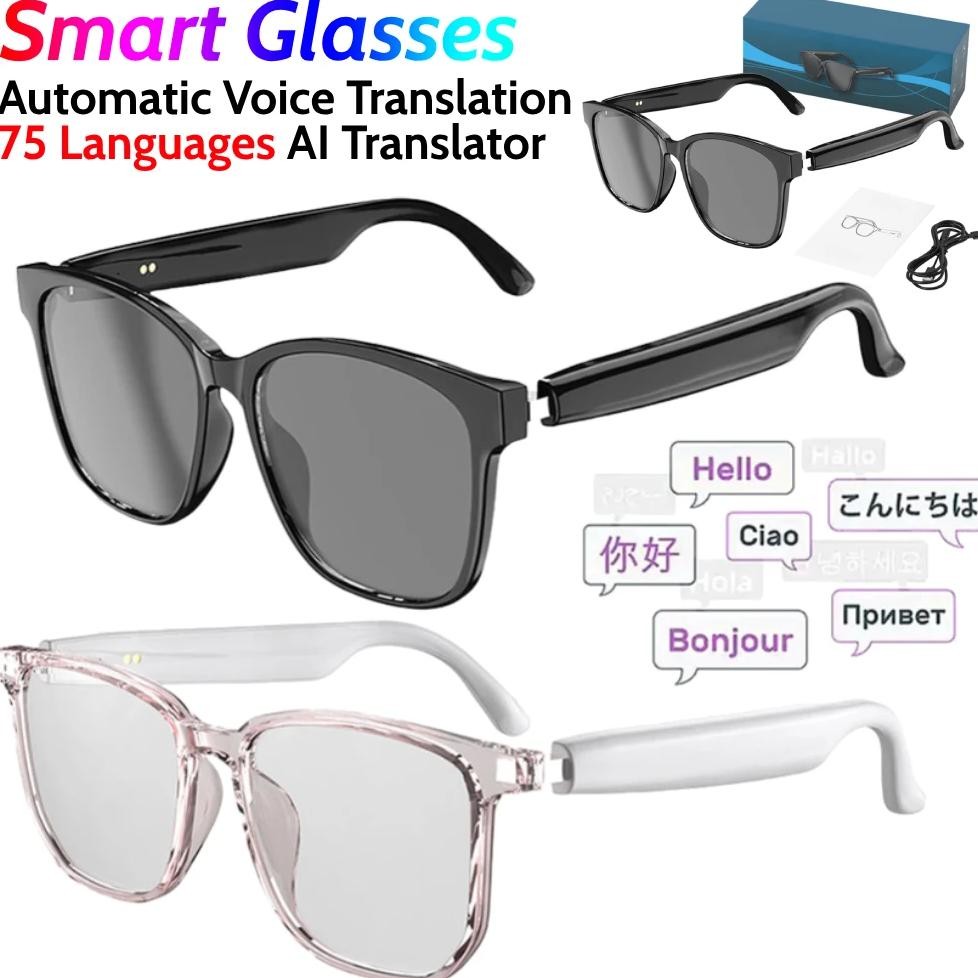 

AI Glasses Wireless Earbuds Automatic Voice Translation AI Translator Glasses Support 75 Languages for Travel Business Meeting