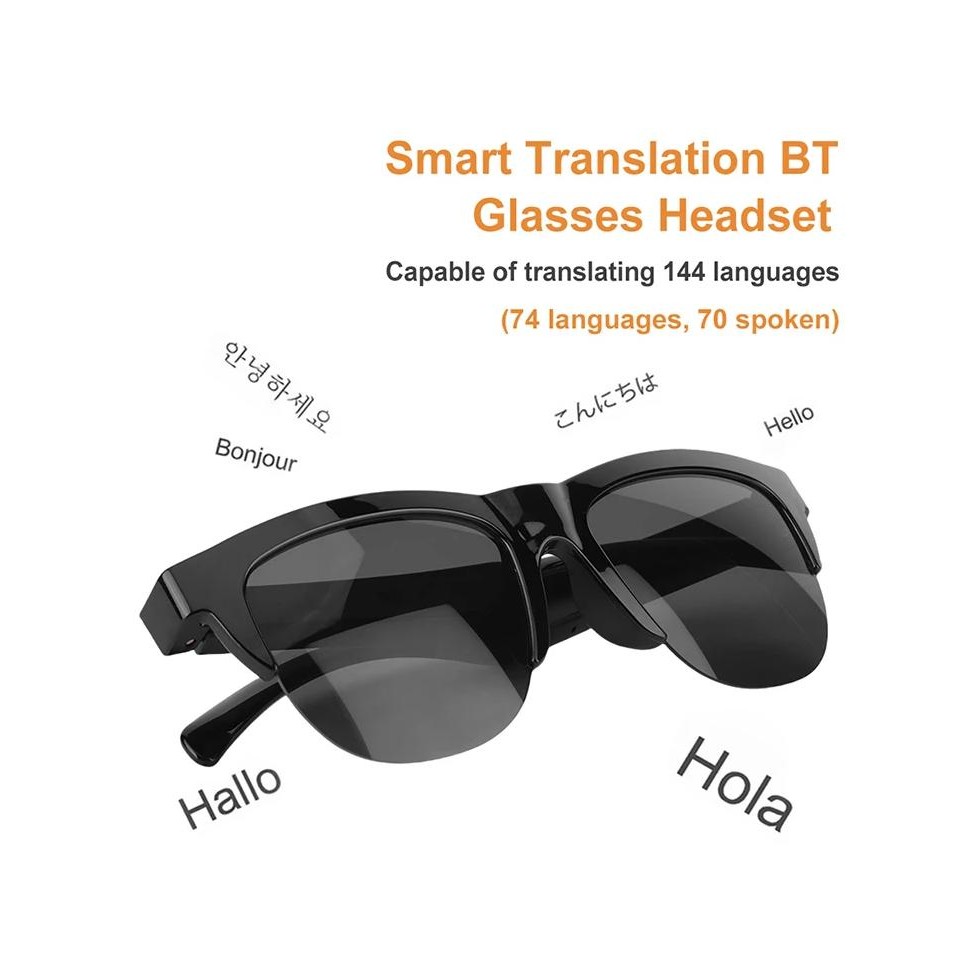 

Smart Bluetooth Translator Glasses 144 Languages Real-time Translation Device Sports Glasses Support Online Offline Translating