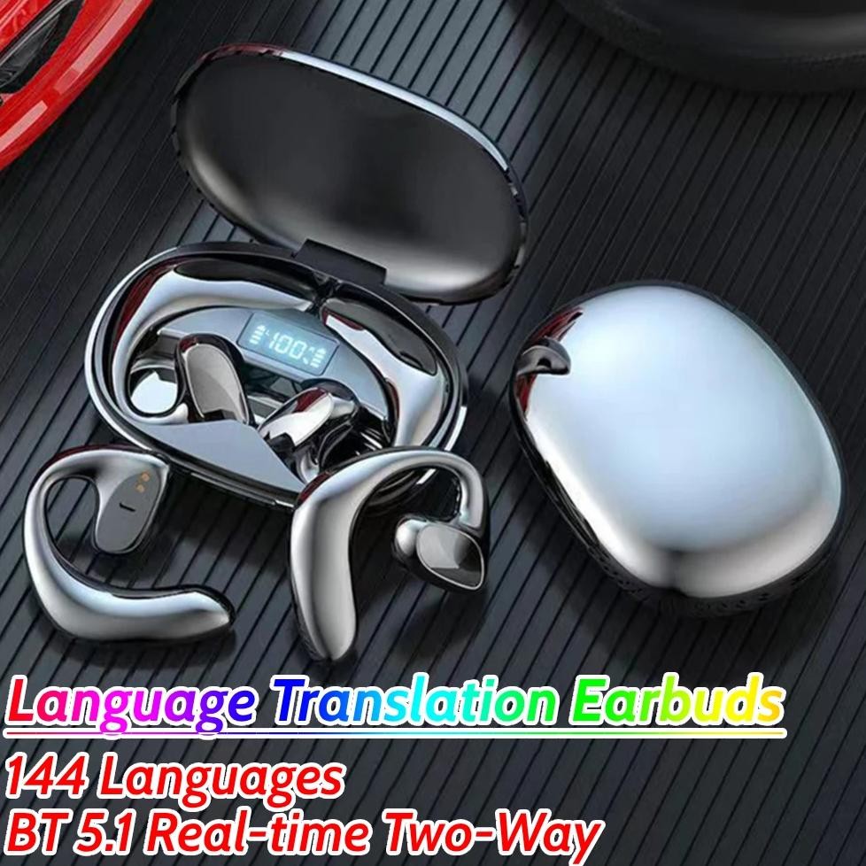 

Translator Earbuds 144 Languages Bluetooth-Compatible 5.1 Translator Device Voice Translator Earbud for Travel Business Learning