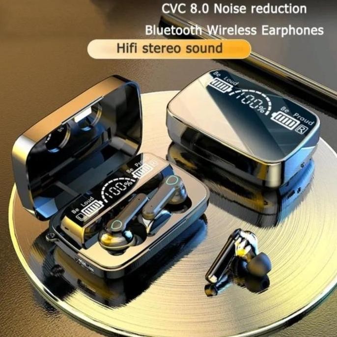 TWS M19 HEADSET BLUETOOTH WIRELESS GAMING TWS 5.1 + POWERBANK 3500 MAH