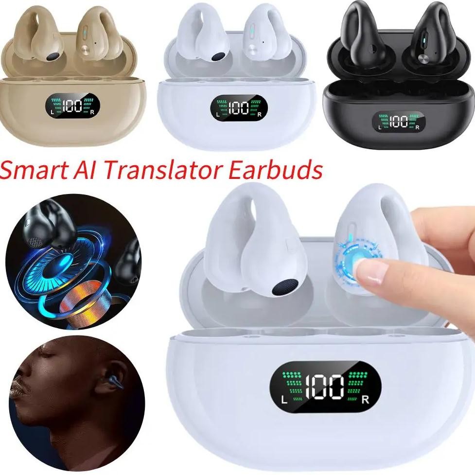 

YYK-Q80 Smart AI Language Translation Earbuds 144 Languages Noise Cancelling Wireless BT Headset Instant Translator Earphones