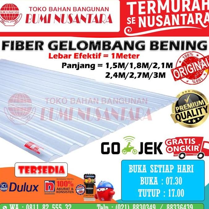 ATAP ASBES FIBER BENING MACAM UKURAN TRANSPARAN PIBER GELOMBANG KECIL Diskon