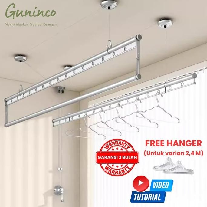 JEMURAN BAJU LIFTING 2.4M / jemuran baju katrol / jemuran baju lifting aluminium