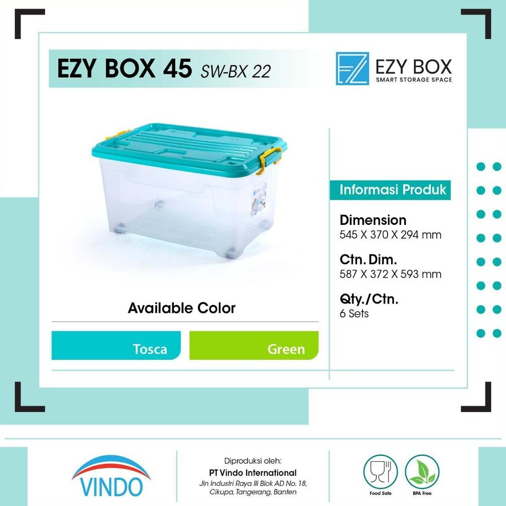 Ezy Box Container Box Plastik 45 Liter, 52 Liter, 75 Liter Kotak Penyimpanan
