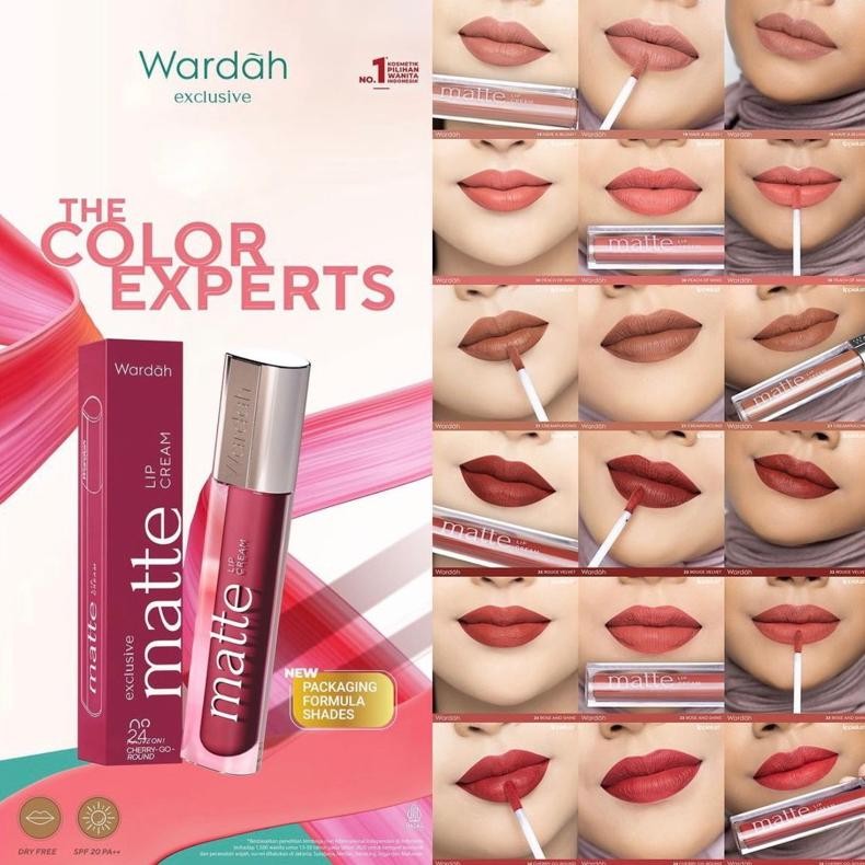 Wardah Exclusive Matte Lip Cream Dry Free SPF 20 PA++ - lip cream wardah - ORI BPOM