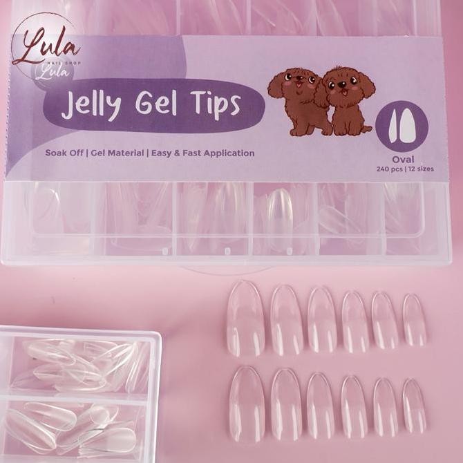 NEW LULA JELLY GEL TIPS / KUKU PALSU /  PERLENGKAPAN NAIL ART