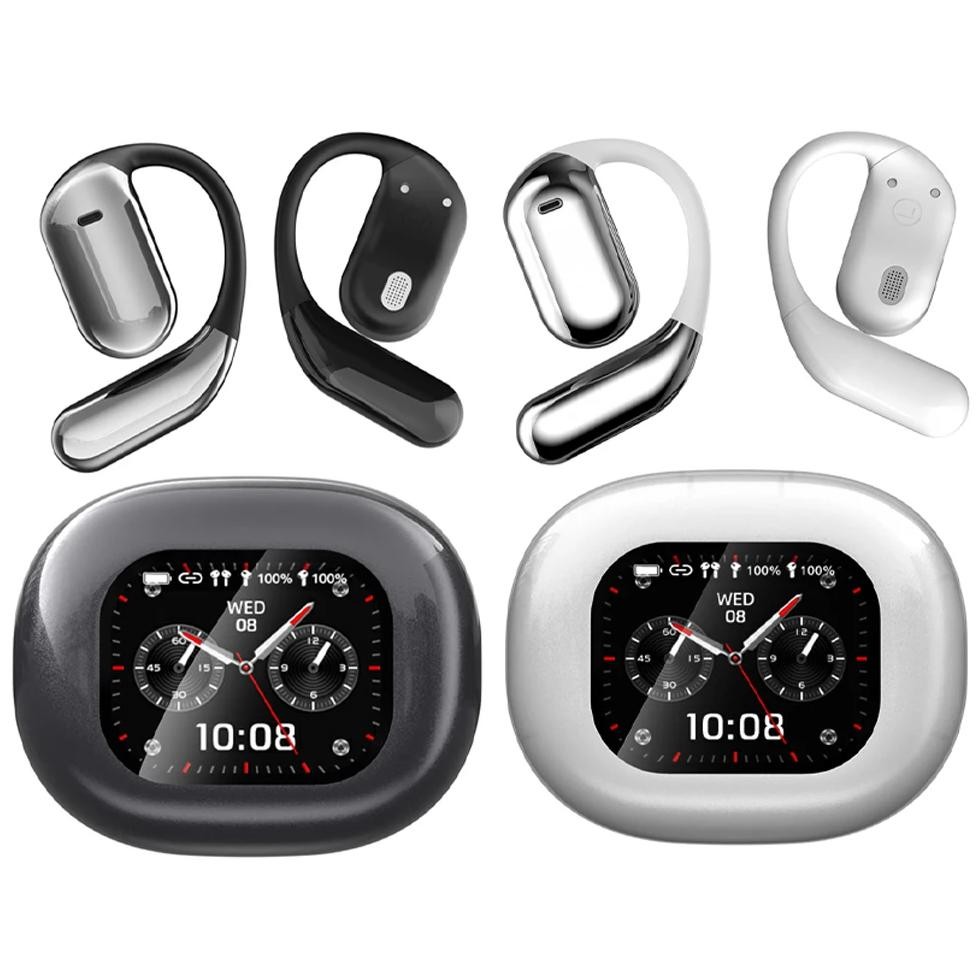 

AI Translation Earphones Touch Screen Bluetooth-Compatible 5.4 Open Ear Wireless Headphones IPX7 Waterproof for Running Workout