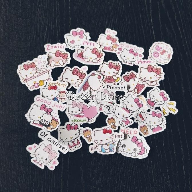 

Isi 24 Pcs Stiker Kertas Hello Kitty / Sticker Aksesoris Hp Laptop