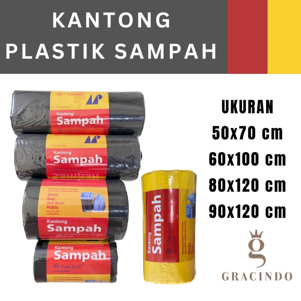Berkualitas Plastik Sampah 60X100 80X120 90X120 1 Roll / Trashbag Kantong Sampah Trash Bag 60X100Cm 