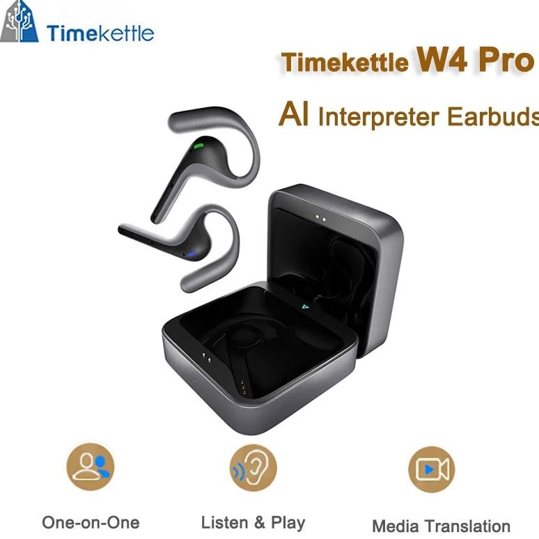 

Timekettle W4 Pro AI Translation Earbuds Language Simultaneous Translator Device Business Meeting Minutes Translator Earphones