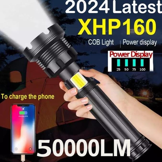 Senter XHP160 Powerful Zoom Taktis 90000 Lumen Super Terang High Power