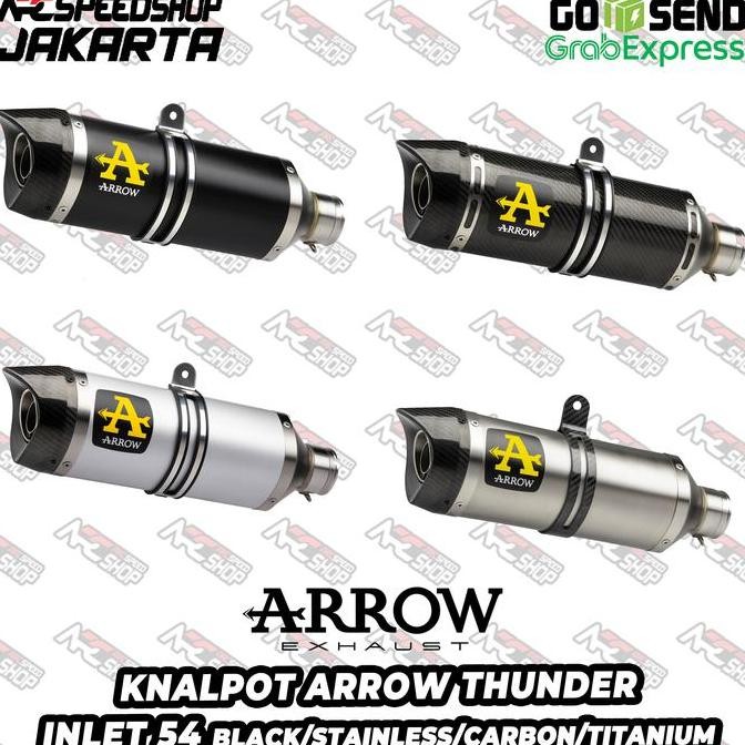Knalpot ARROW Exhaust Thunder Stainless / Black / Carbon / Silencer Only R15 GSX Ninja250Fi ZX25R CB